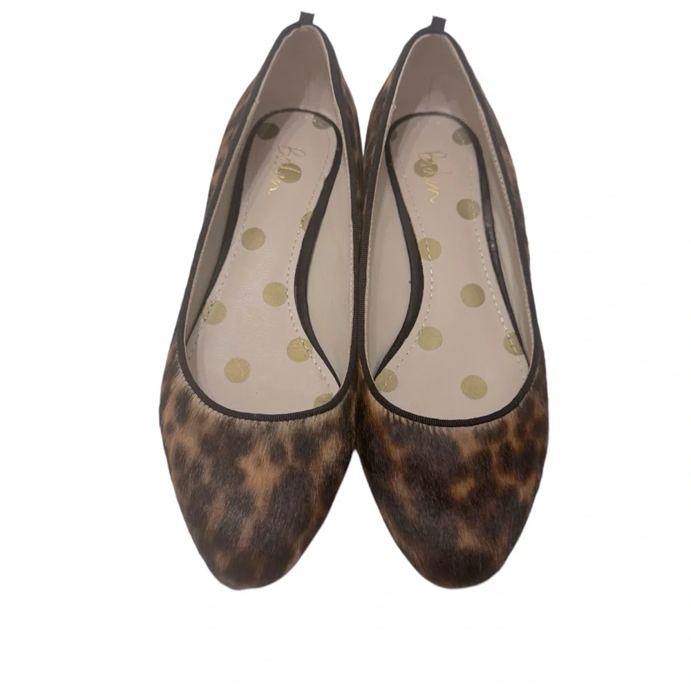 Boden Calf Hair Leopard‎ Print Almond Toe Flats Loafer Sz 6